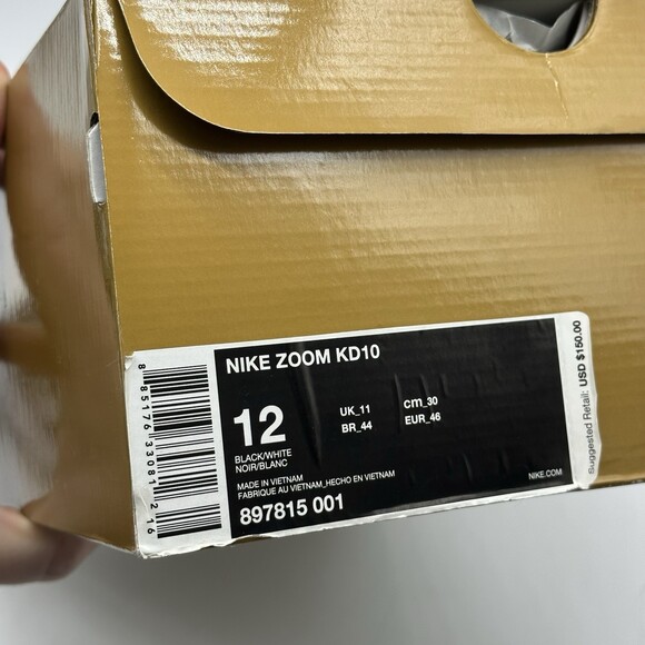 Nike Kevin Durant ZOOM KD 10 Oreo Low Top Athletic Shoes Men\'s Size 12 with Box main image 11